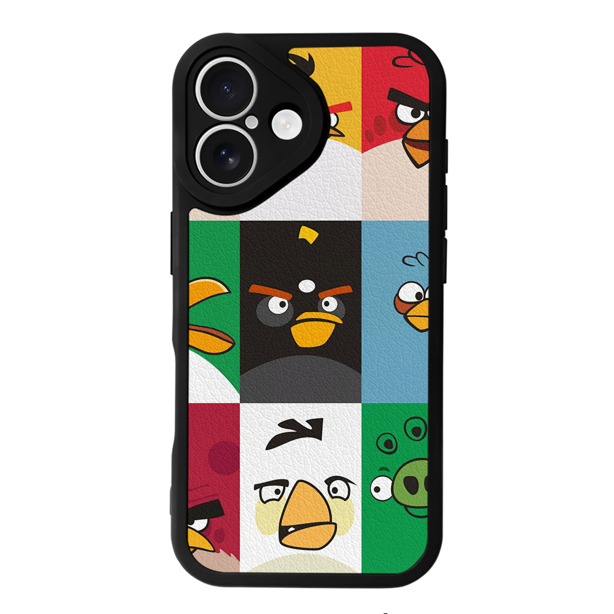 （画像用） Angry Birds アングリーバード 【iPhone 16シリーズ対応】シリコンスマホケース（レザー調） 材質：シリコン